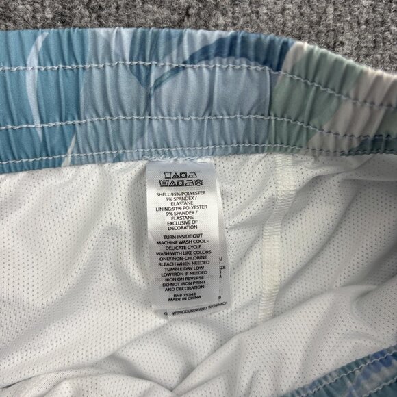 C&C California Shorts Mens XL Blue Green Tropical Leaf Swim Trunks Boardshorts - Picture 3 of 6